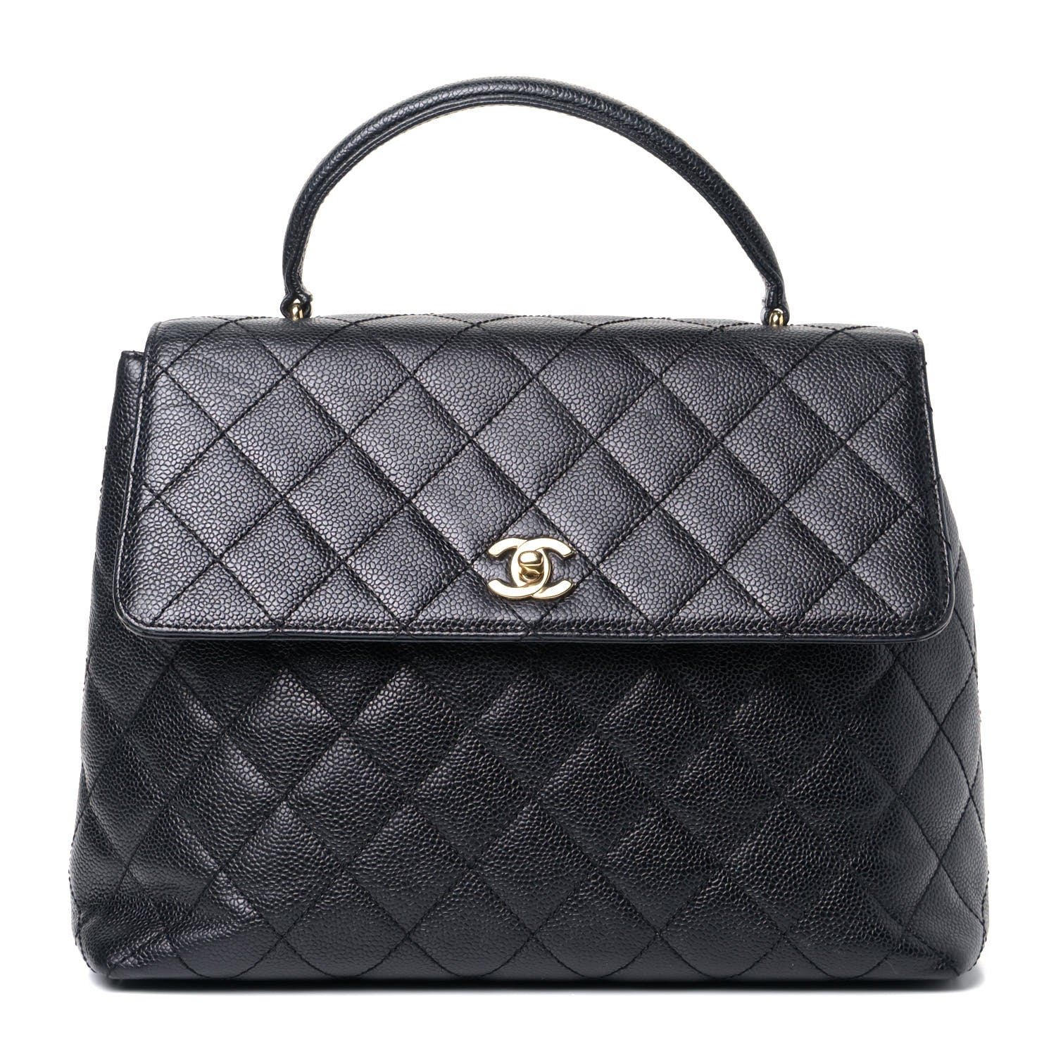 Chanel Caviar Quilted Jumbo Kelly Flap Black 1 of 5