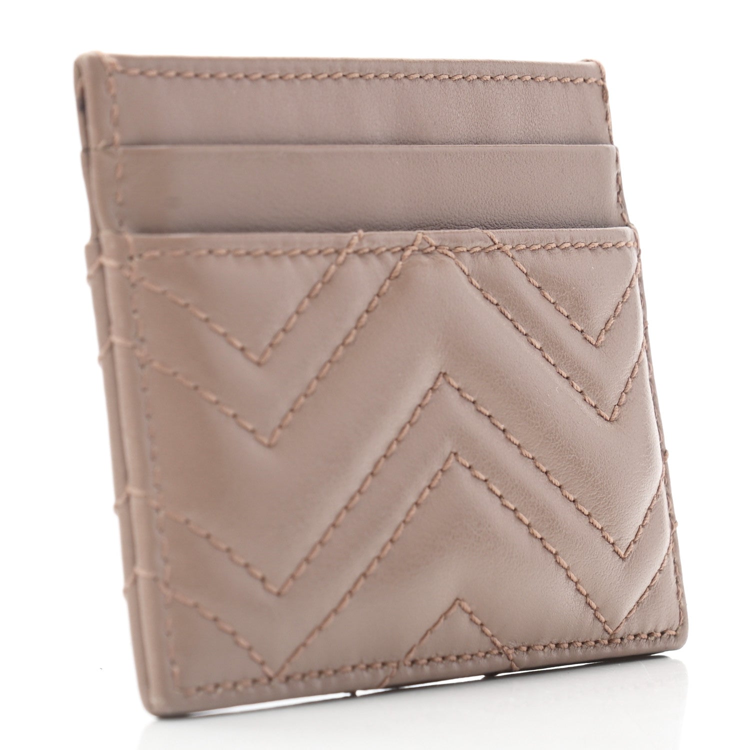 Gucci Calfskin Matelasse GG Marmont Card Holder Porcelain Rose 3 of 5