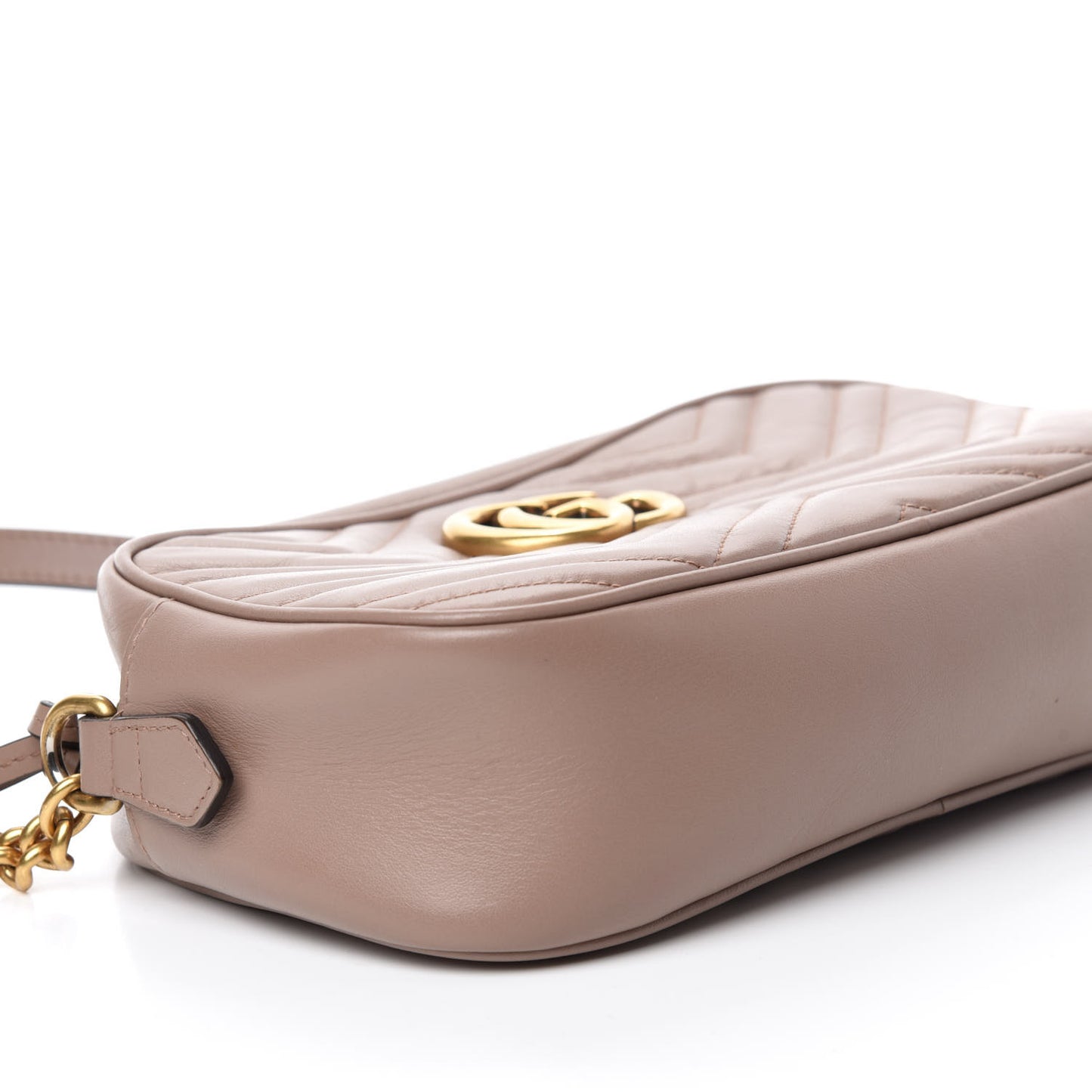 Calfskin Matelasse Small GG Marmont Chain Shoulder Bag Porcelain Rose