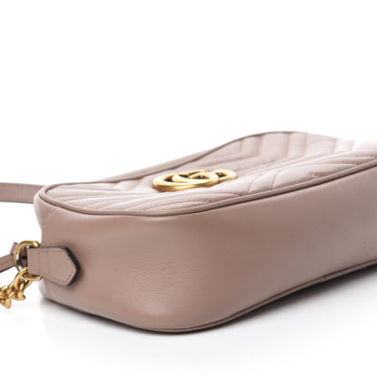 Gucci Calfskin Matelasse Small GG Marmont Chain Shoulder Bag Porcelain Rose 6 of 11