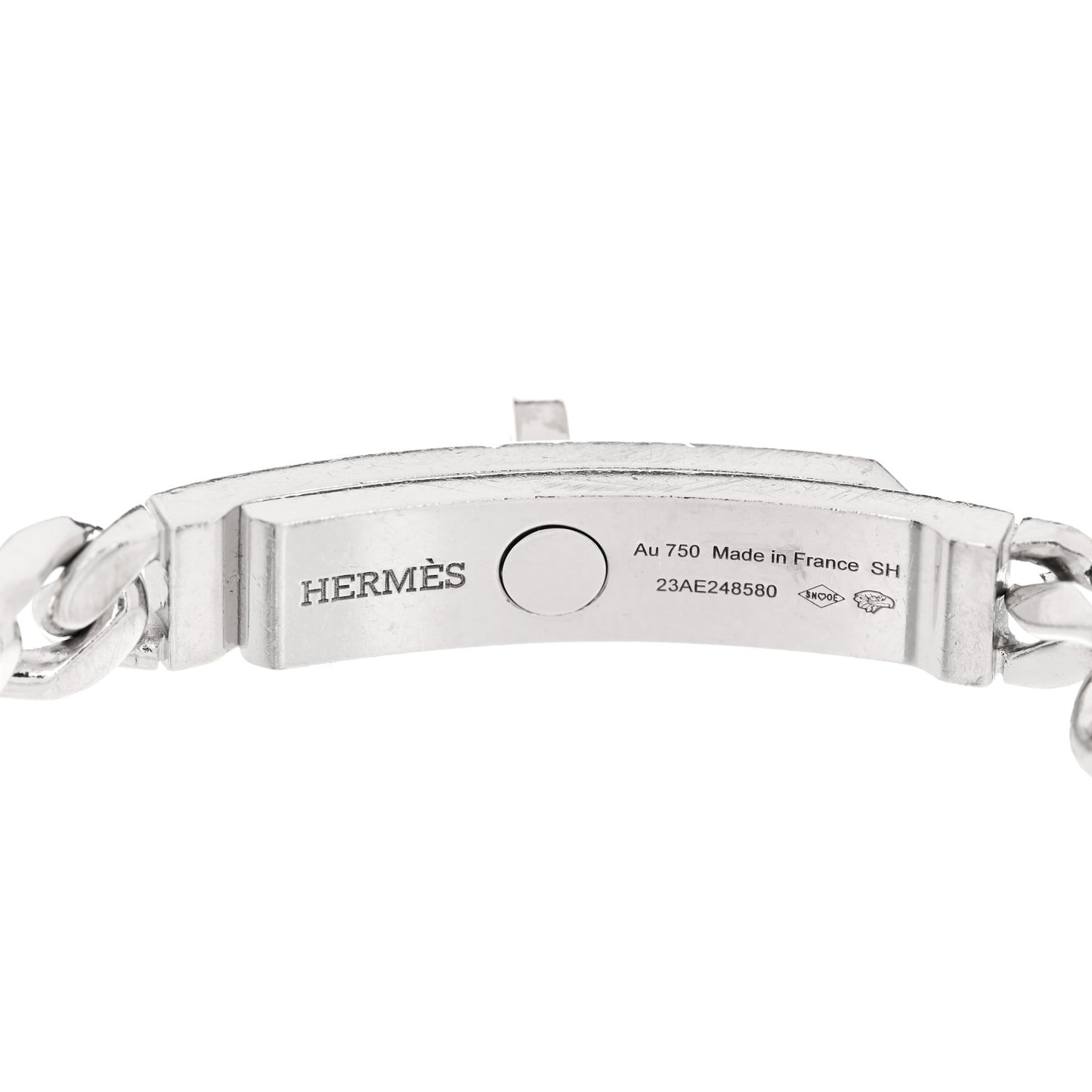 18K White Gold Diamond TPM Kelly Gourmette Bracelet SH