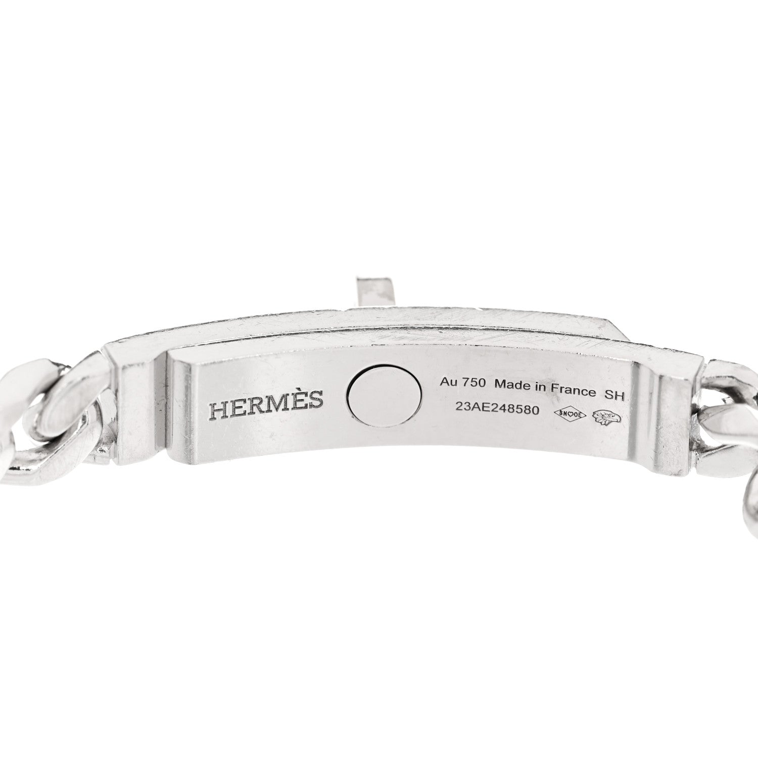 Hermes 18K White Gold Diamond TPM Kelly Gourmette Bracelet SH 3 of 3