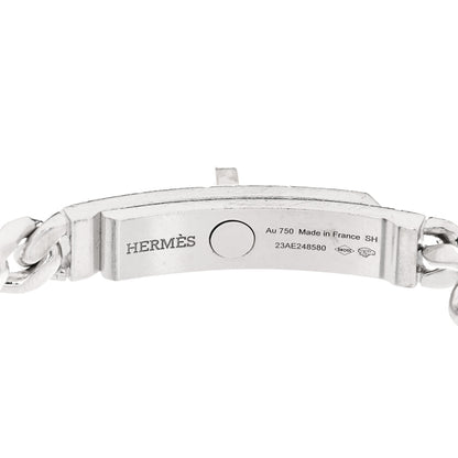 Hermes 18K White Gold Diamond TPM Kelly Gourmette Bracelet SH 3 of 3