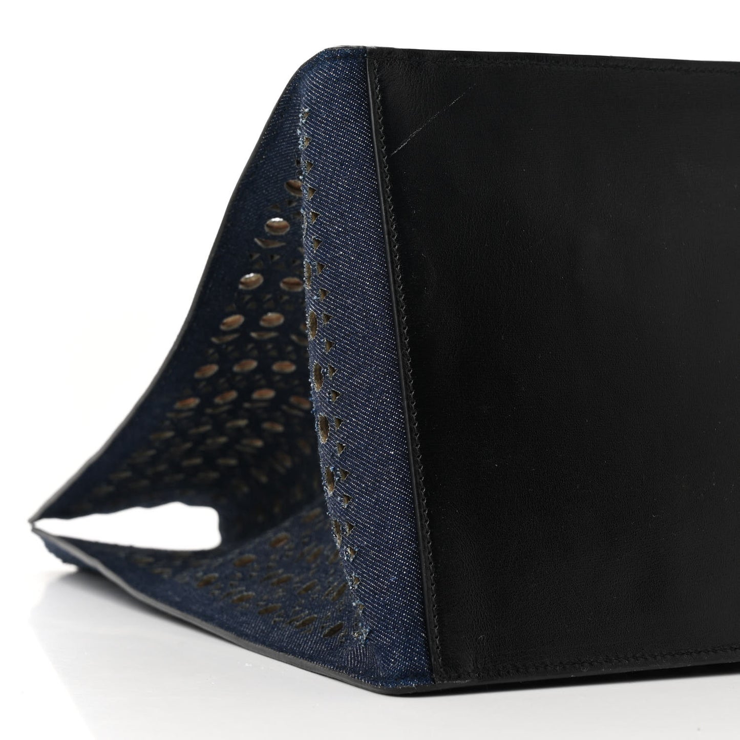 Denim Laser Cut Garance Tote Blue