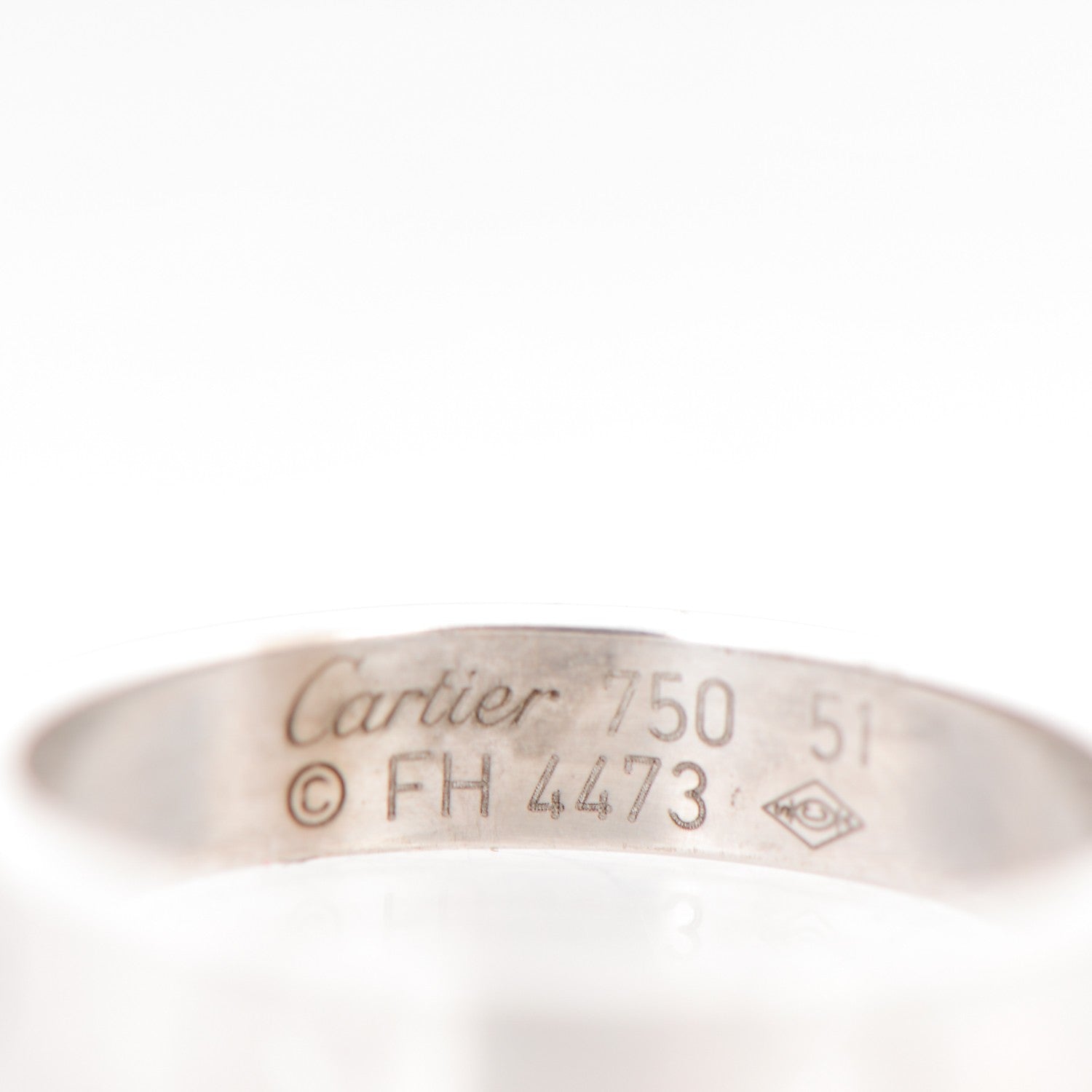 Cartier 18K White Gold 4mm LOVE Wedding Band Ring 51 5.75 4 of 6