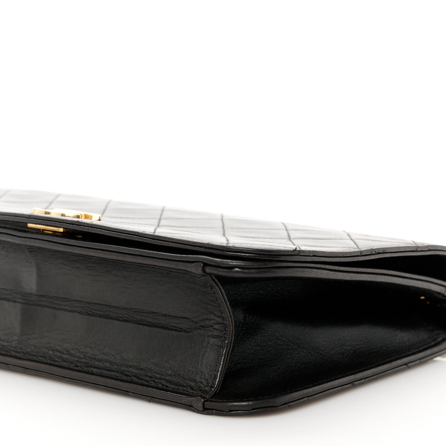 Lambskin Quilted Small Single Flap Black
