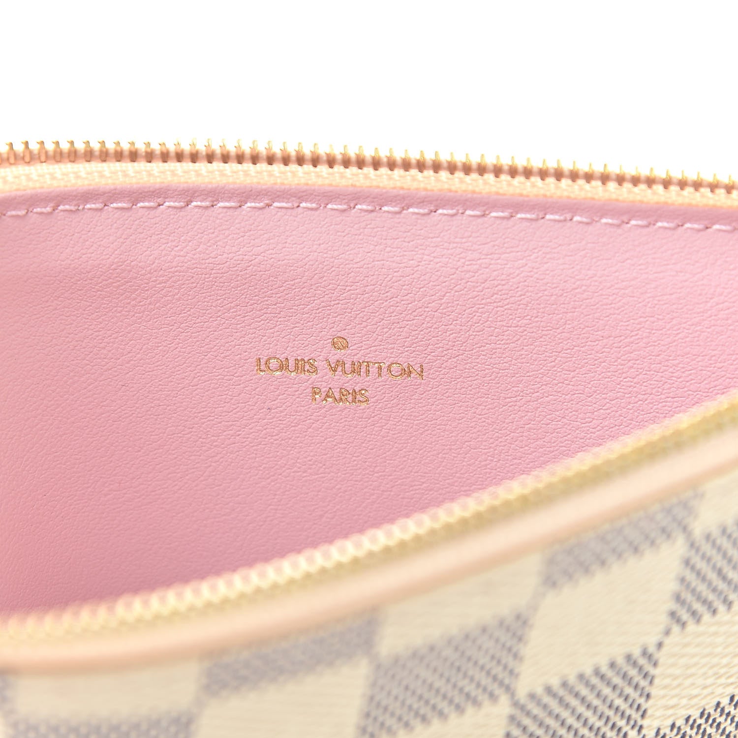 Louis Vuitton Damier Azur Felicie Chain Wallet Zippered Insert Rose Ballerine 6 of 6
