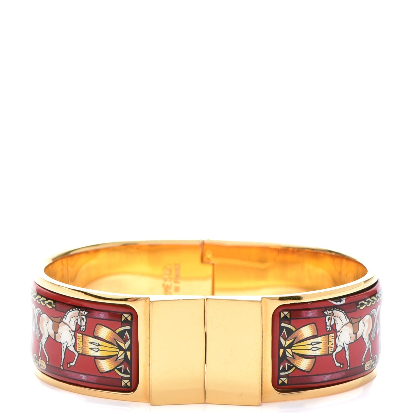 Enamel Printed Clic Clac Horse Wide Bracelet GM