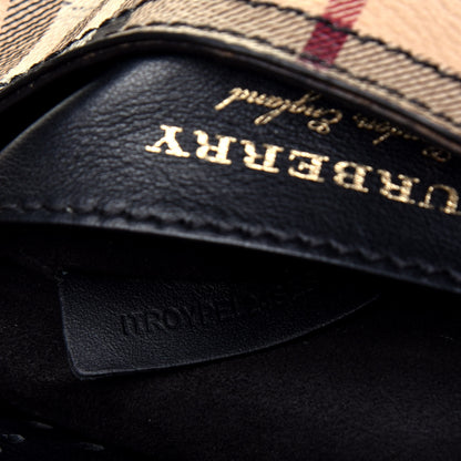 Burberry Perforated Calfskin Haymarket Check Baby Bridle Crossbody Black 7 of 9