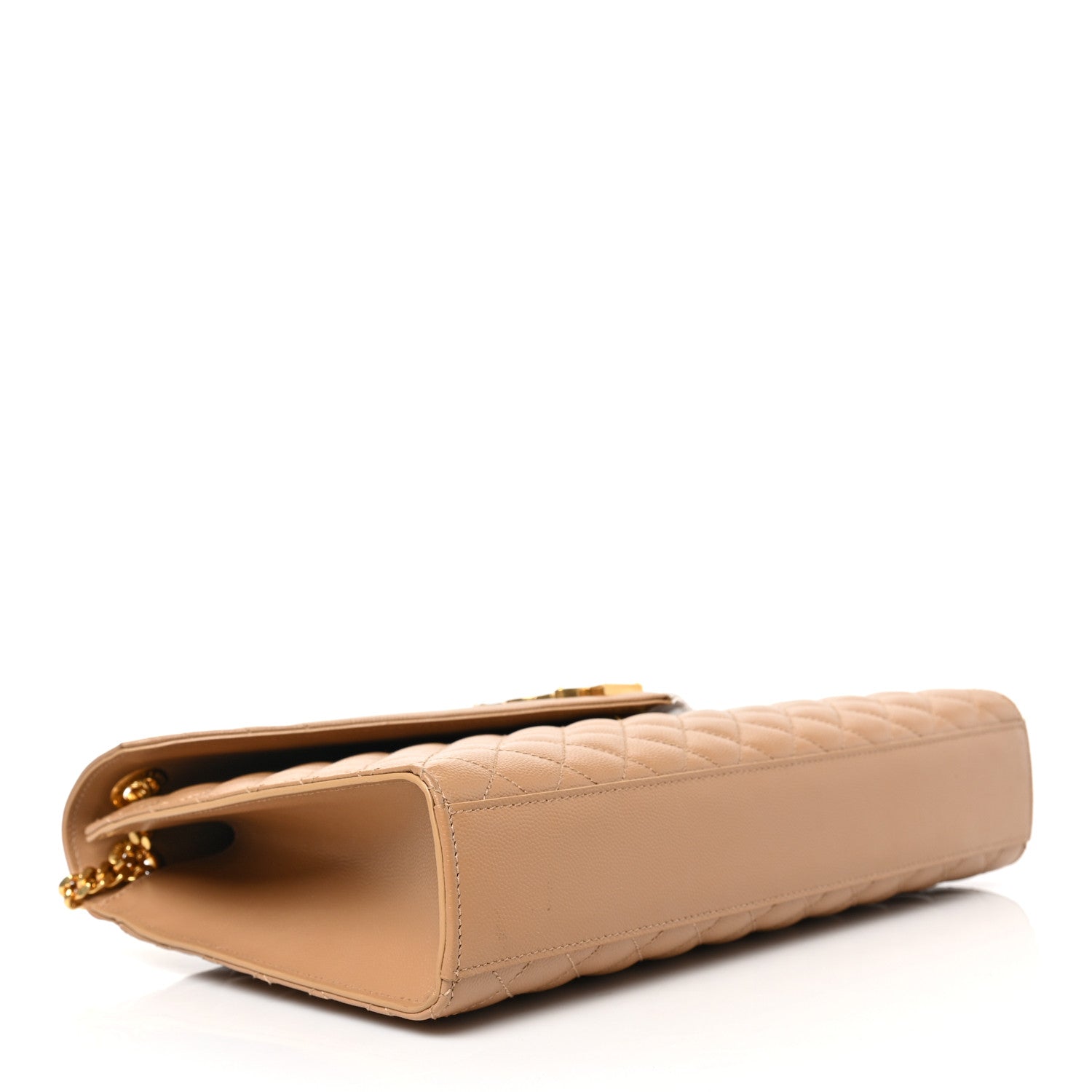 Saint Laurent Grain De Poudre Large Tri-Quilt Monogram Satchel Dark Beige 11 of 22