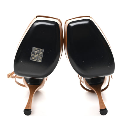 Saint Laurent Smooth Calfskin La Scandale 110 Sandals  37.5 Dark Macademia 6 of 9