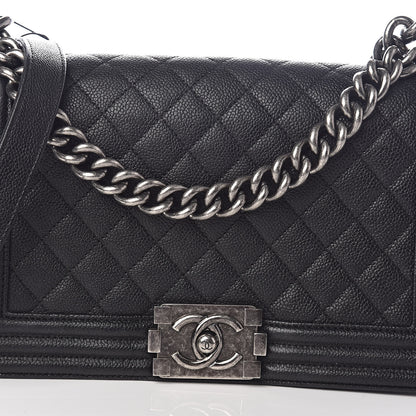 Chanel Caviar Quilted Medium Boy Flap Black 8 of 11