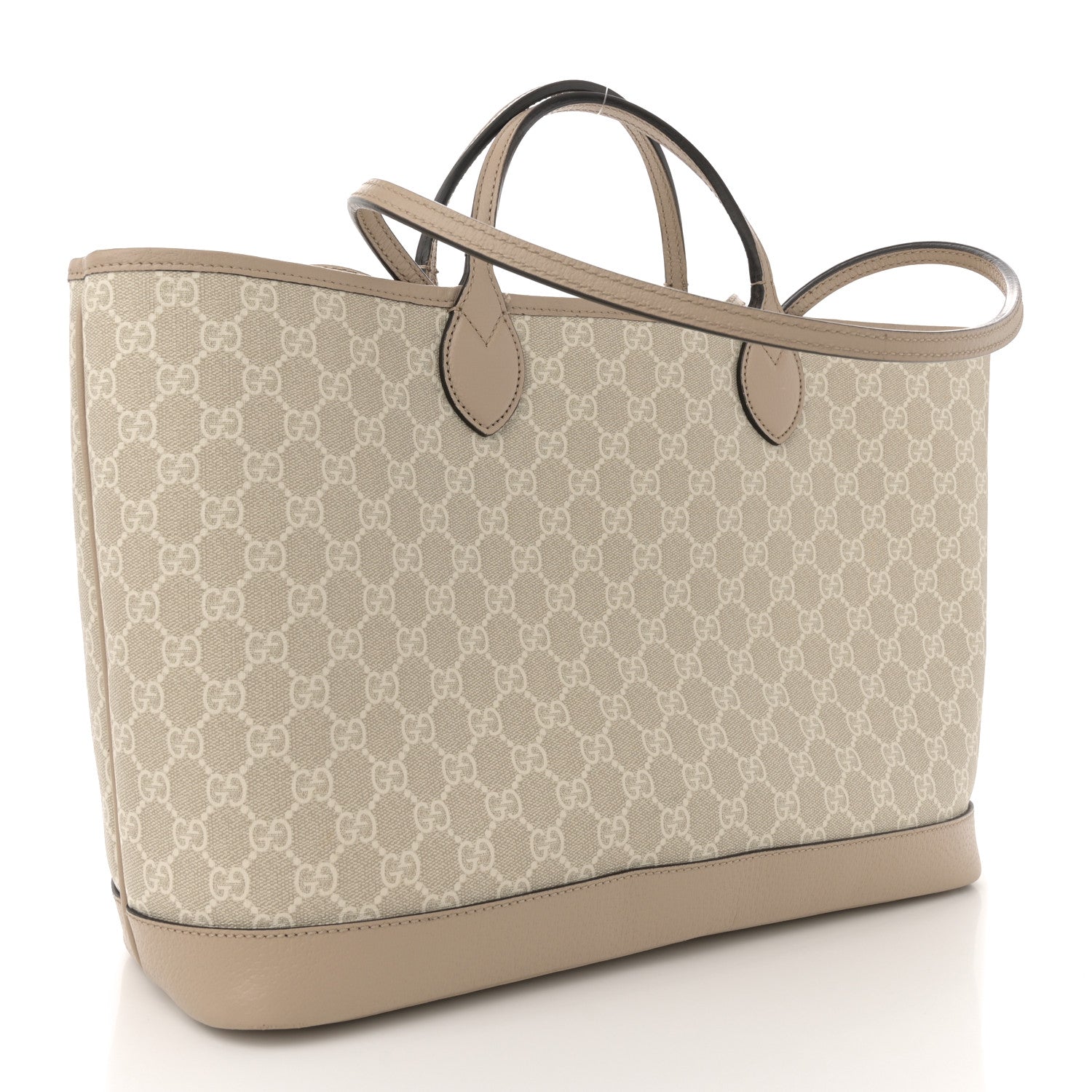 Gucci GG Supreme Monogram Textured Calfskin Medium Ophidia Shoulder Tote  Beige Mystic White Oatmeal 3 of 12