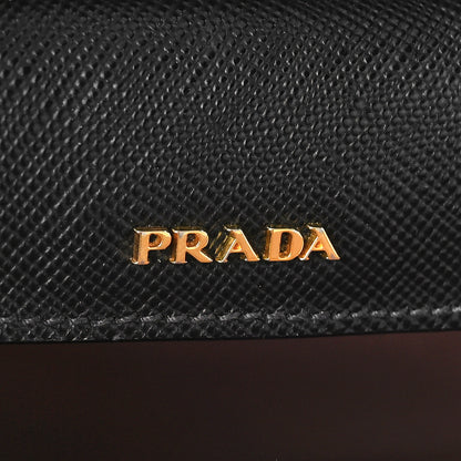 Prada Saffiano Cuir Large Double Bag Black Mughetto 6 of 10