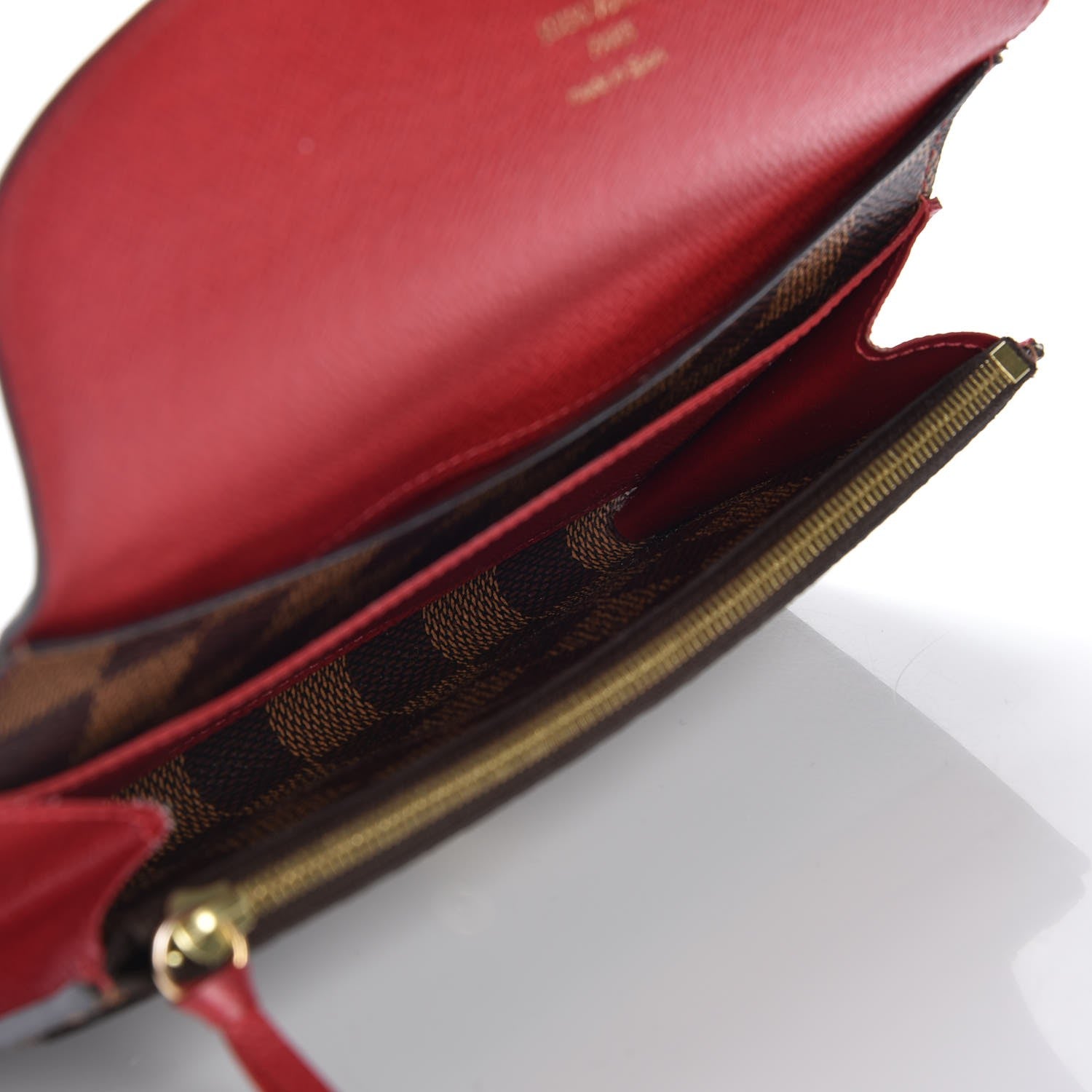 Louis Vuitton Damier Ebene Emilie Wallet Red 6 of 9