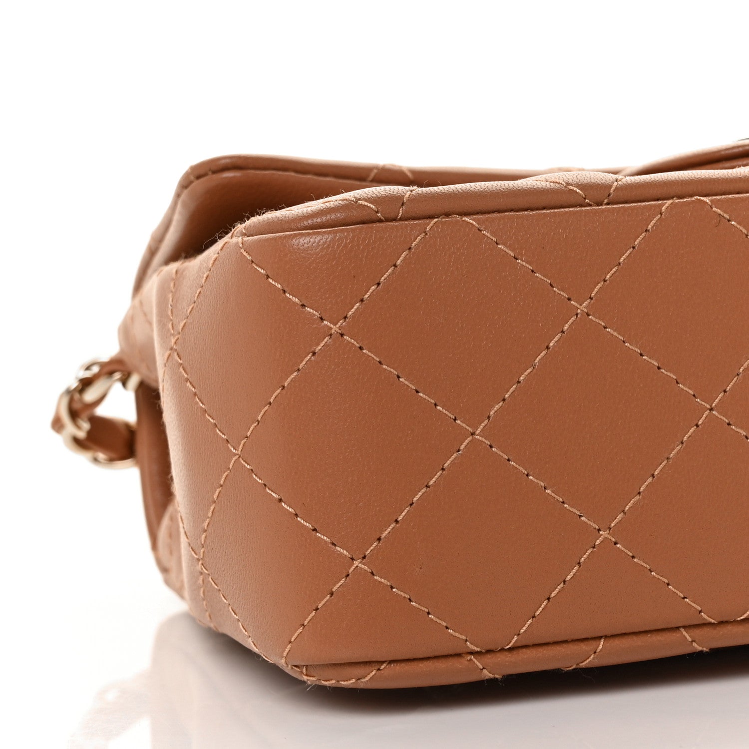 Chanel Lambskin Quilted Mini Rectangular Flap Brown 7 of 8