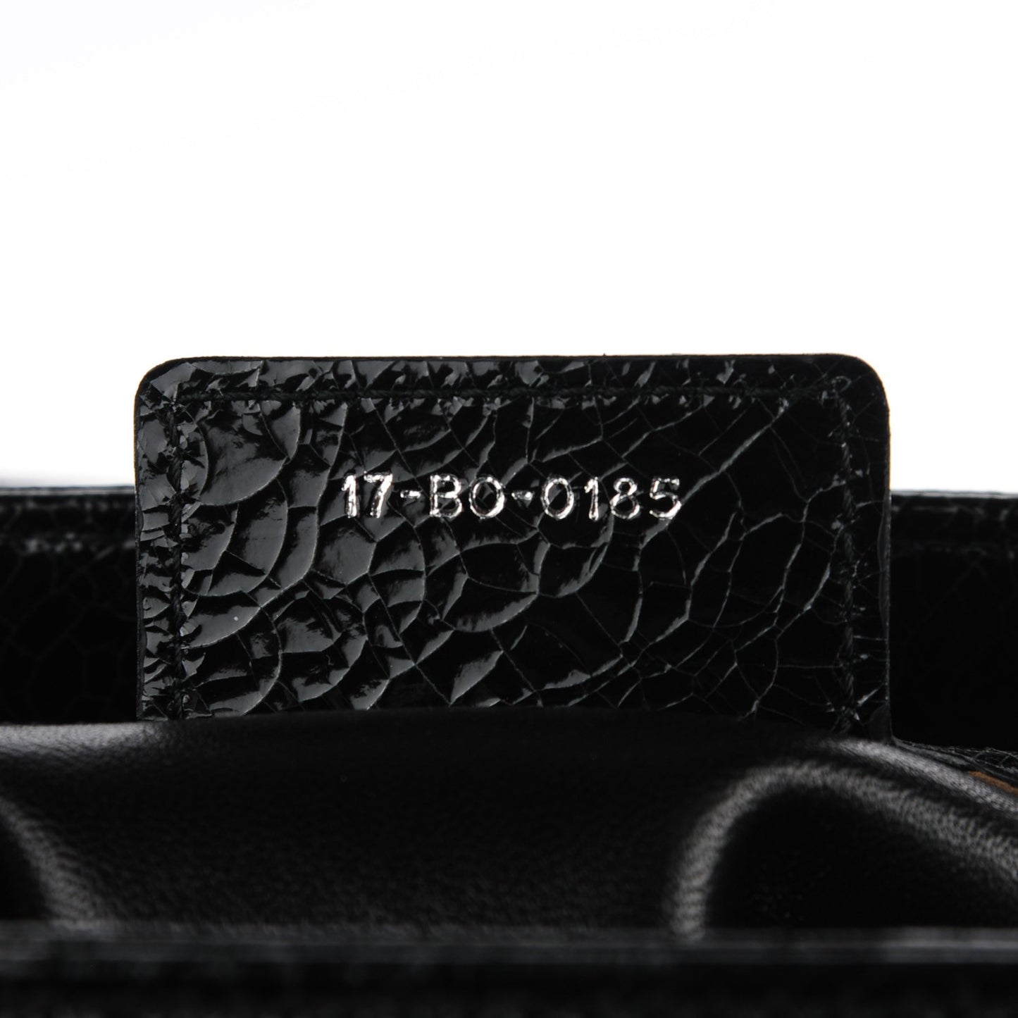 Crackled Calfskin Embellished Medium Lady Dior Black
