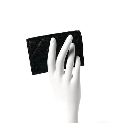 Chanel Caviar Quilted Flap Card Holder Black 8 of 9