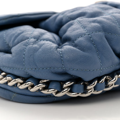 Chanel Washed Lambskin Quilted Medium Chain Around Messenger Blue 9 of 11