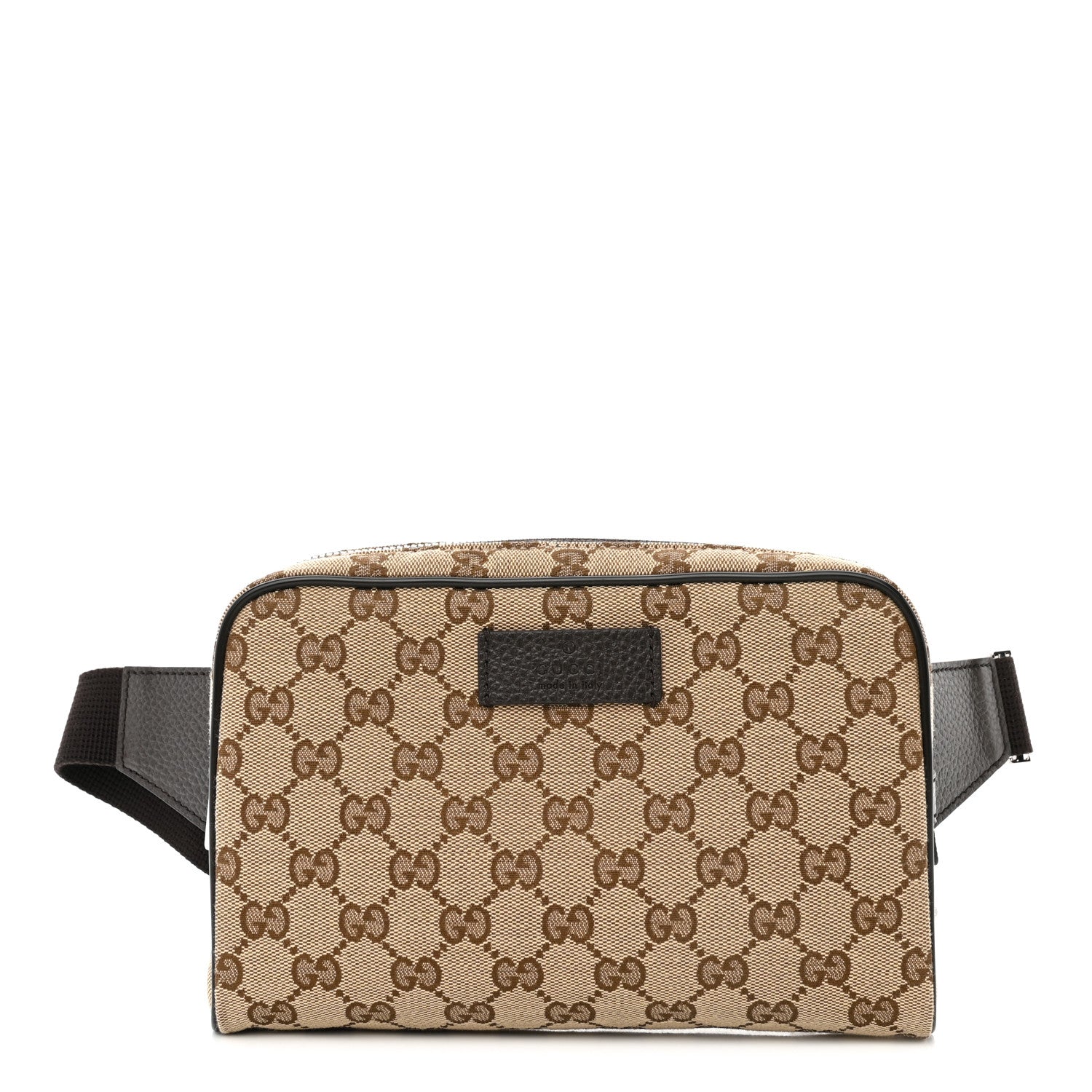 Gucci Monogram Dollar Calfskin Belt Bag Beige Ebony Testa di Moro Marrone Scuro 1 of 11