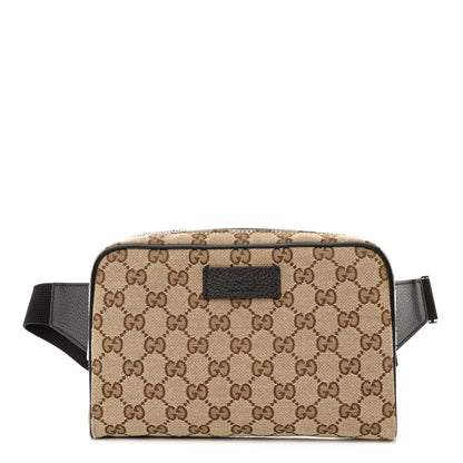 Gucci Monogram Dollar Calfskin Belt Bag Beige Ebony Testa di Moro Marrone Scuro 1 of 11