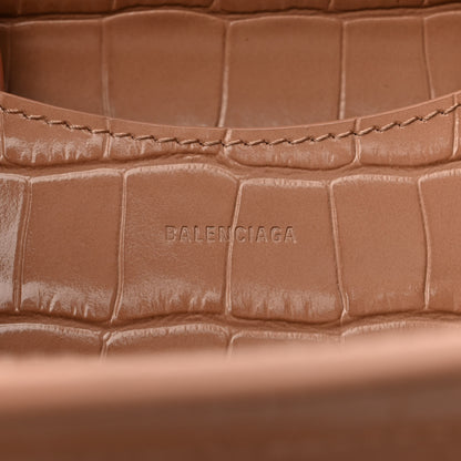 Balenciaga Shiny Supple Calfskin Crocodile Embossed Neo Classic Gold Hardware City Nude Beige 6 of 9