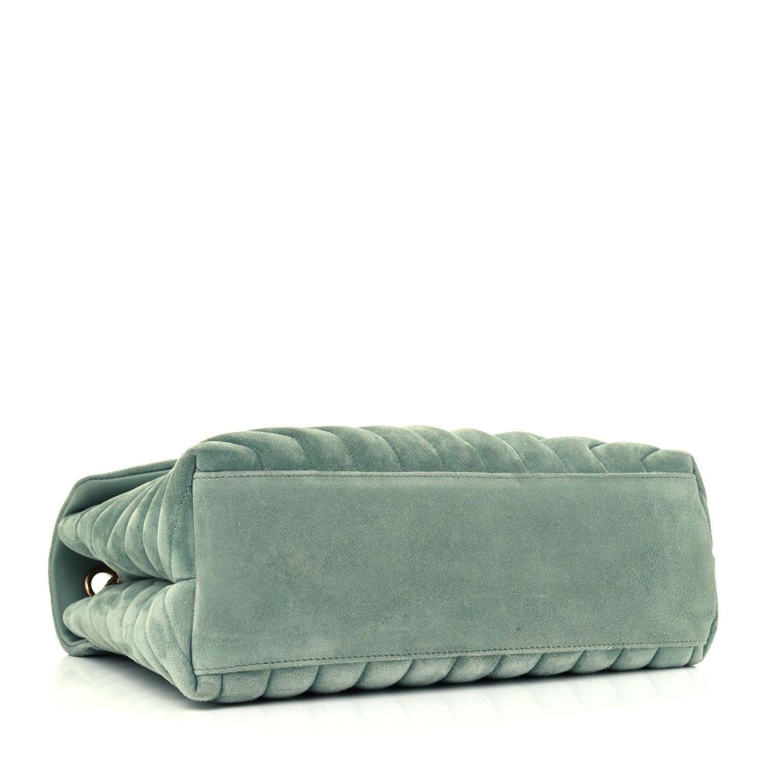 Saint Laurent Suede Y Quilted Monogram Medium Loulou Chain Satchel Deep Green 4 of 11