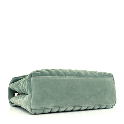 Saint Laurent Suede Y Quilted Monogram Medium Loulou Chain Satchel Deep Green 4 of 11