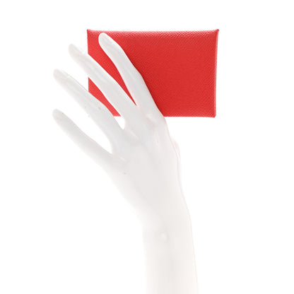 Hermes Epsom Calvi Card Case Rouge Casaque 2 of 7