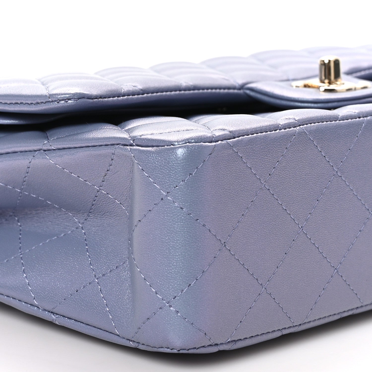 Chanel Iridescent Lambskin Quilted Medium Double Flap Light Purple 9 of 11