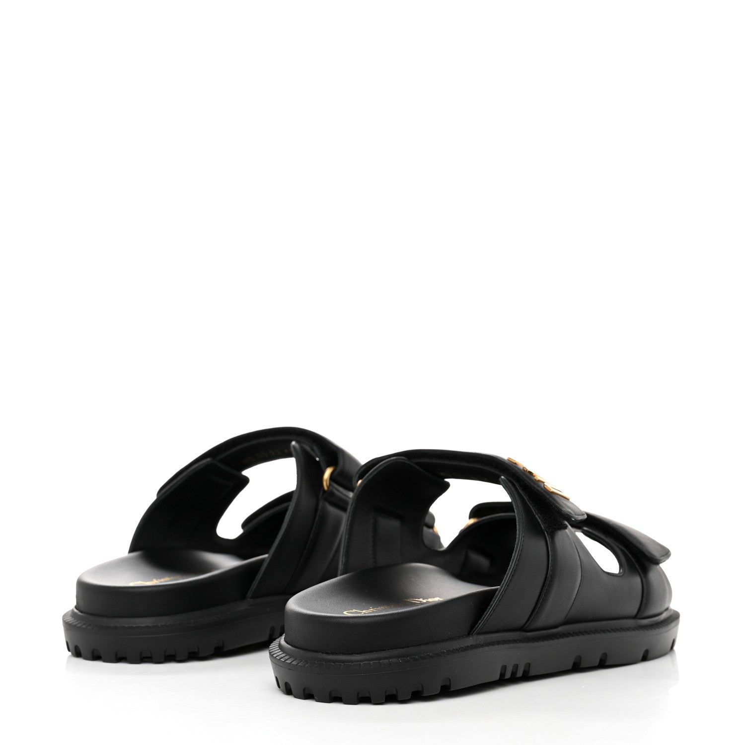 Christian Dior Lambskin Dioract 10mm Slide Sandals 40.5 Black 4 of 9