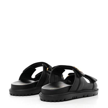 Christian Dior Lambskin Dioract 10mm Slide Sandals 40.5 Black 4 of 9