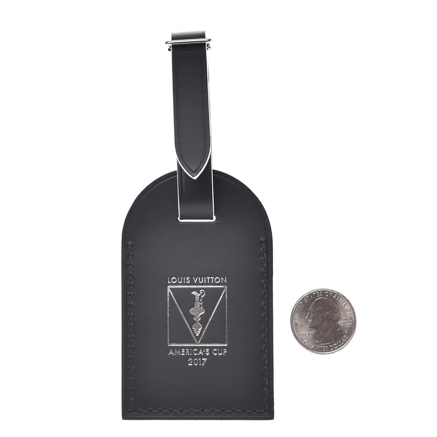 Louis Vuitton Calfskin America's Cup Luggage Tag Black 2 of 3