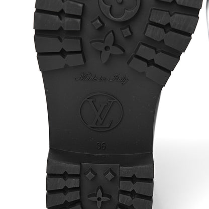 Louis Vuitton Rubber Embossed Monogram Drops Flat Half Boots 36 Black 8 of 11