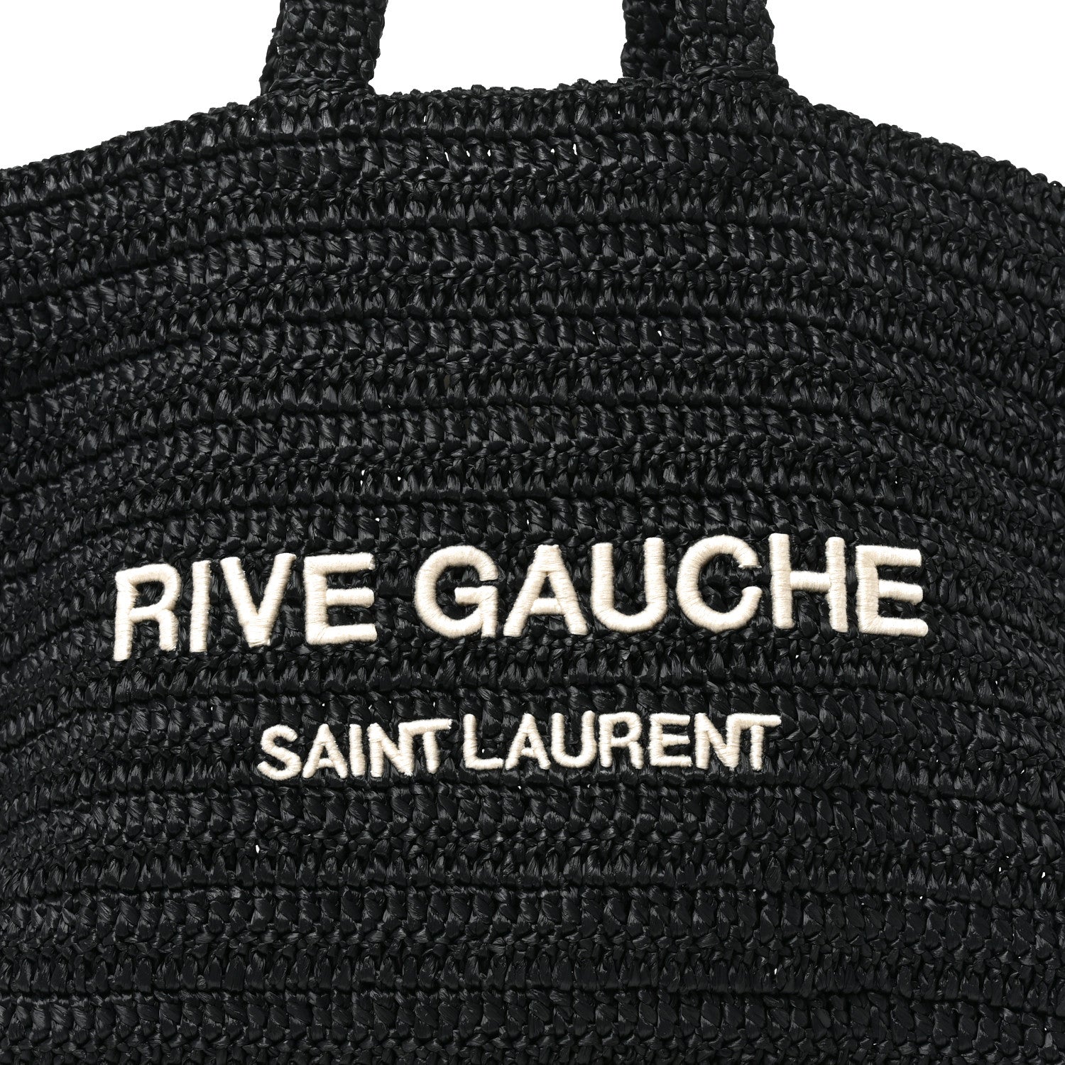 Saint Laurent Raffia Rive Gauche Tote Black 8 of 10