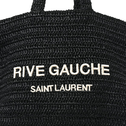 Saint Laurent Raffia Rive Gauche Tote Black 8 of 10