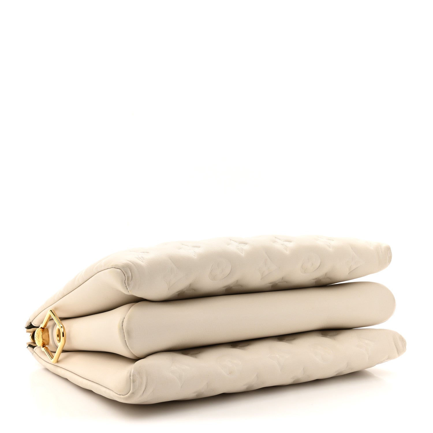 Louis Vuitton Lambskin Embossed Monogram Coussin PM Beige Cream 4 of 11
