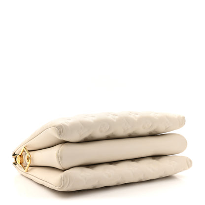 Louis Vuitton Lambskin Embossed Monogram Coussin PM Beige Cream 4 of 11