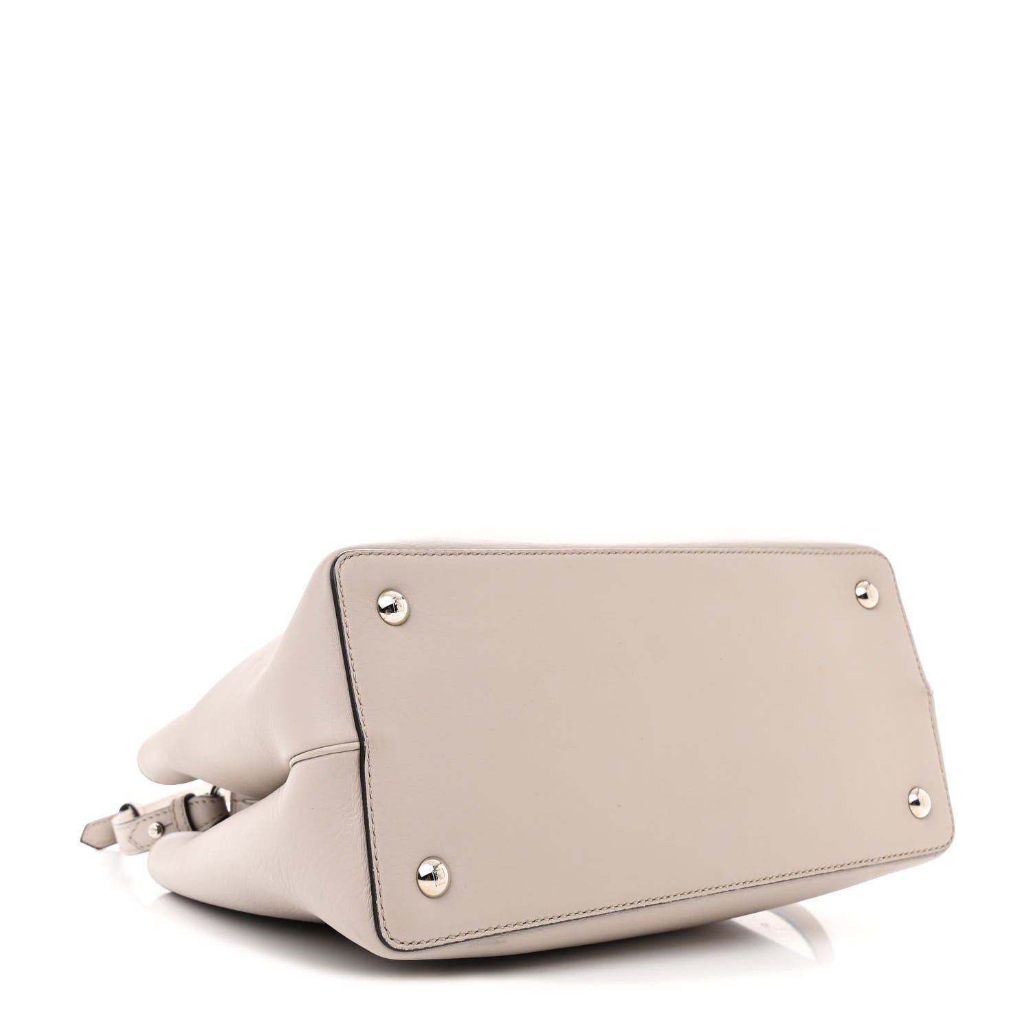Fendi Vitello Dolce Studded Petite 2Jours Tote Grigio Polvere Multicolor 4 of 15