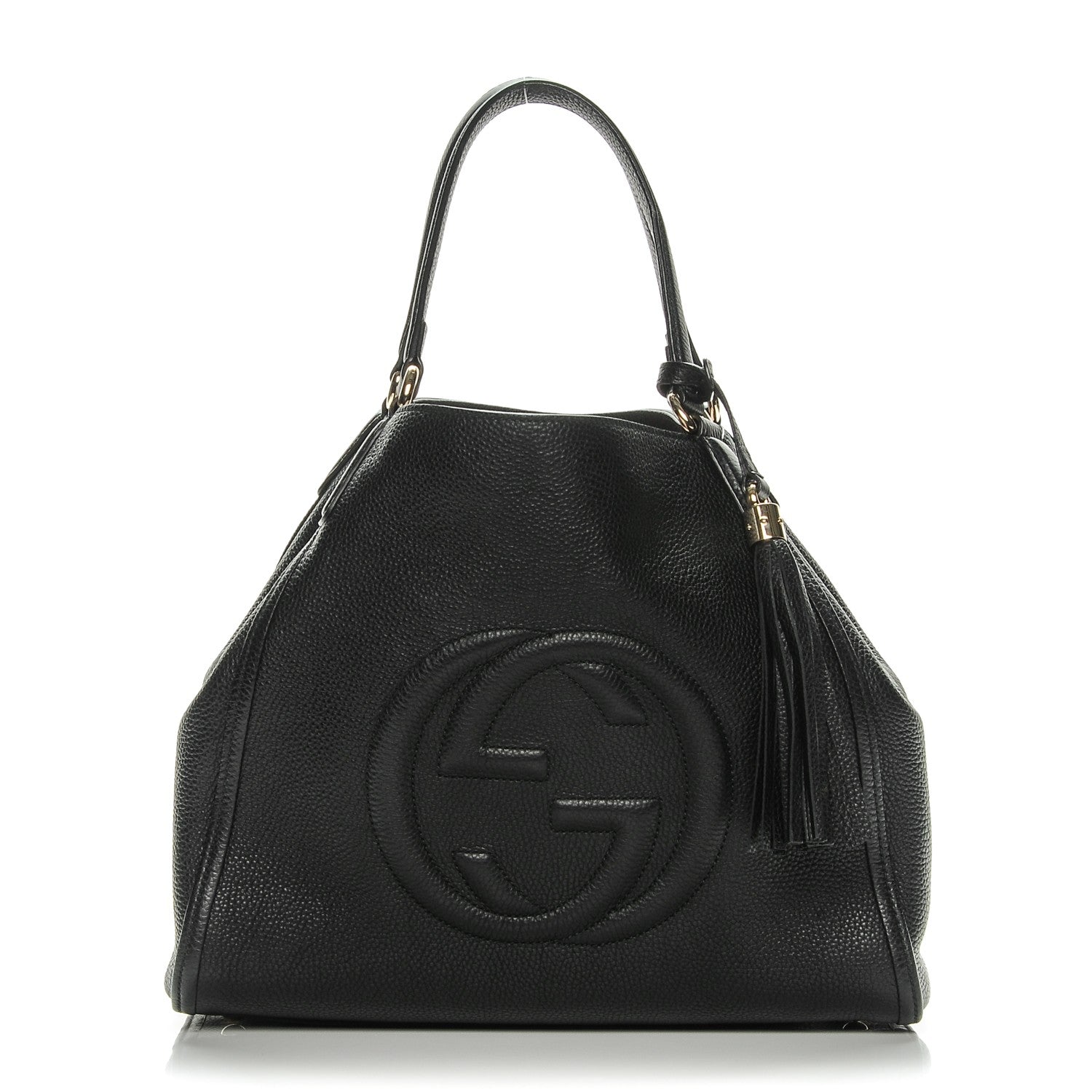 Gucci Pebbled Calfskin Medium Soho Shoulder Bag Black 1 of 7