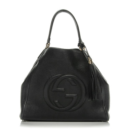 Gucci Pebbled Calfskin Medium Soho Shoulder Bag Black 1 of 7