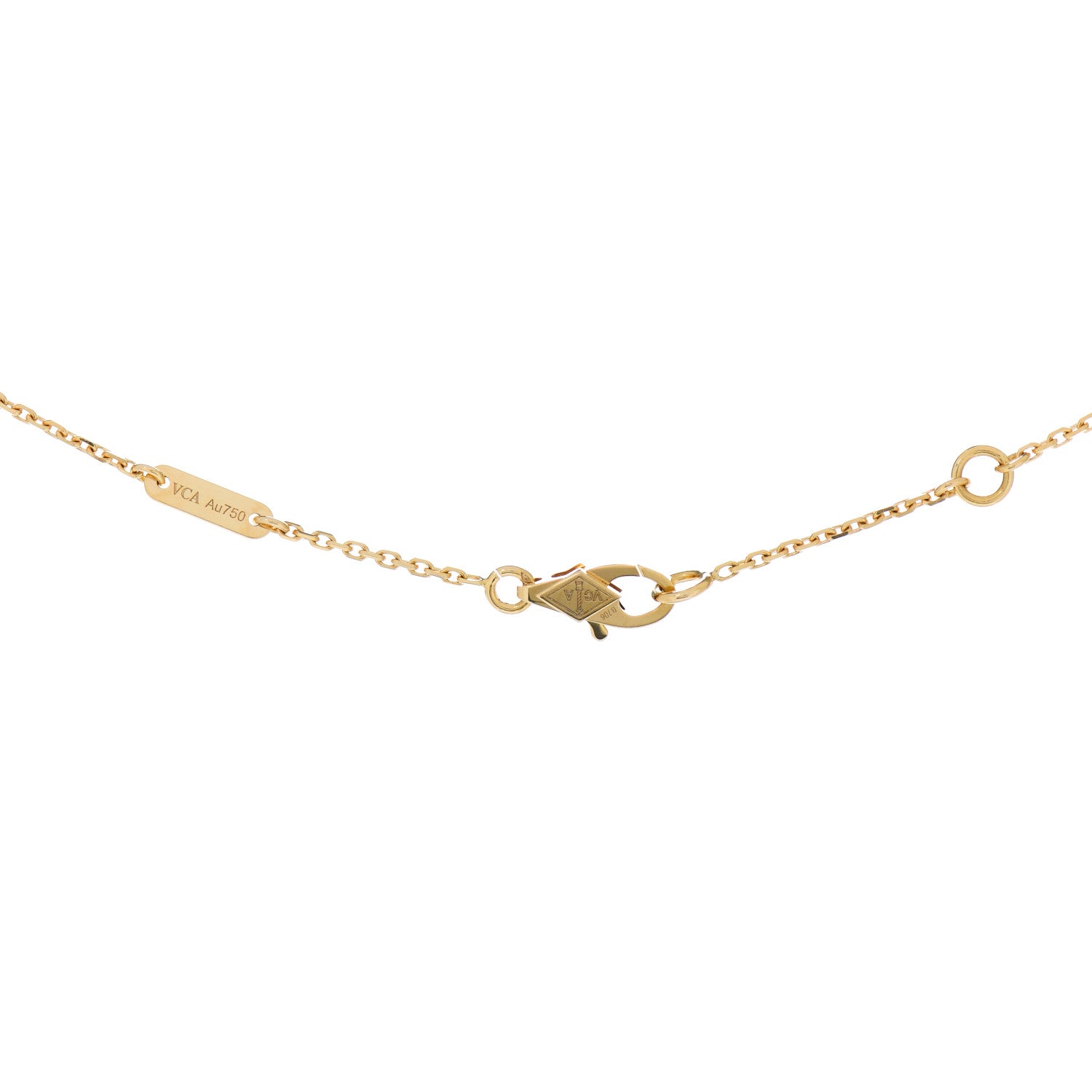 Van Cleef & Arpels 18K Yellow Gold Mother of Pearl Sweet Alhambra Pendant Necklace 4 of 5