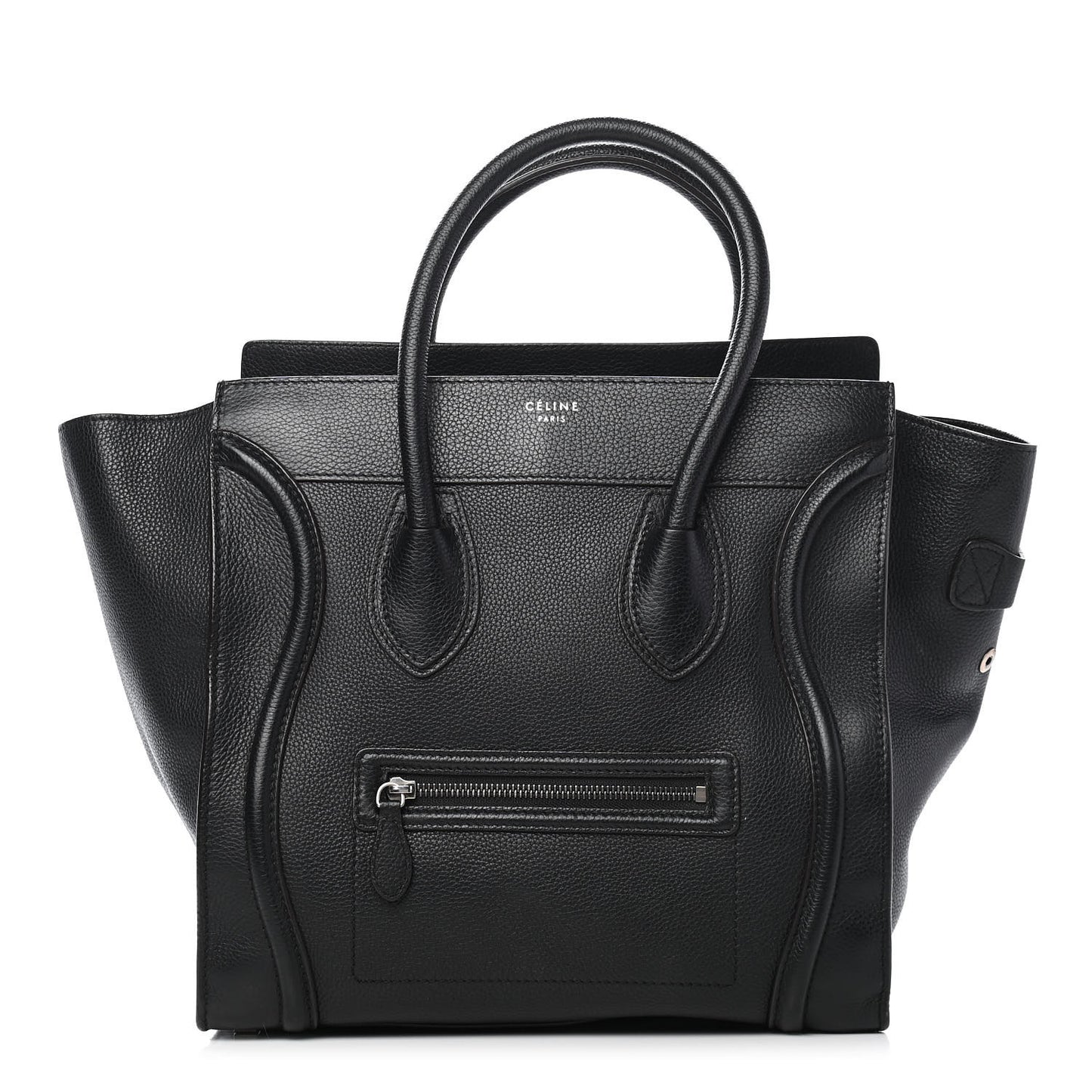 Drummed Calfskin Mini Luggage Black