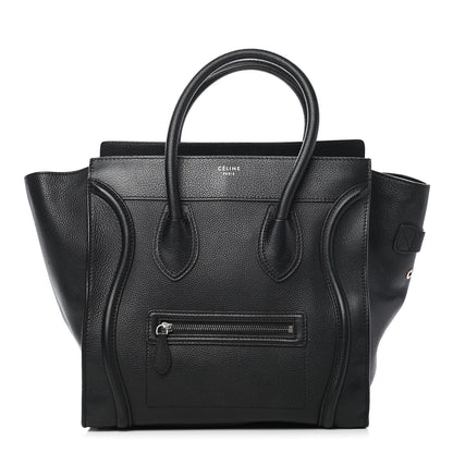 Celine Drummed Calfskin Mini Luggage Black 1 of 12
