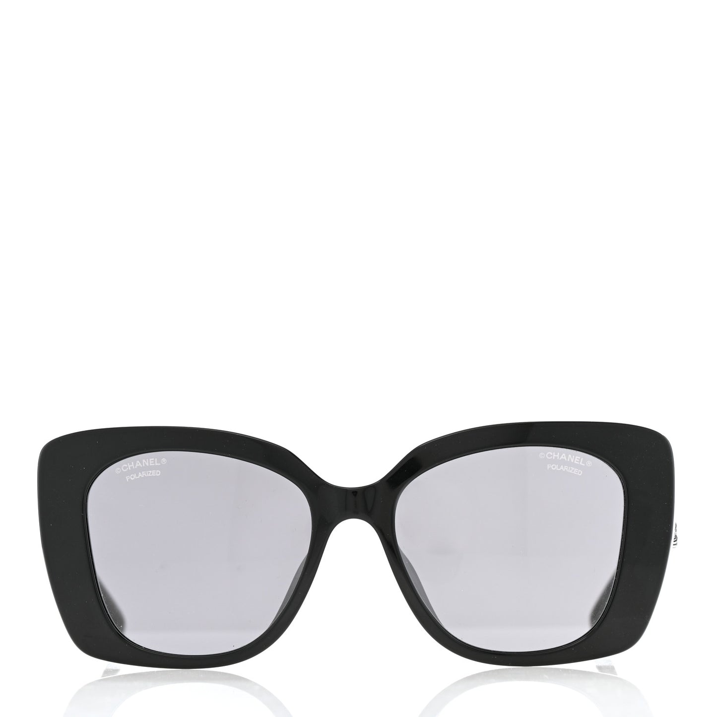 Acetate Strass Polarized Square Sunglasses 5422-B Black