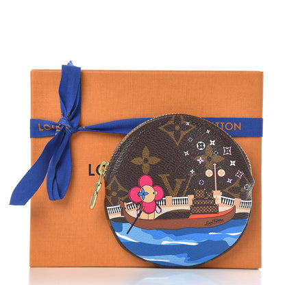 Louis Vuitton Monogram 2019 Christmas Animation Round Coin Purse Blue 8 of 8