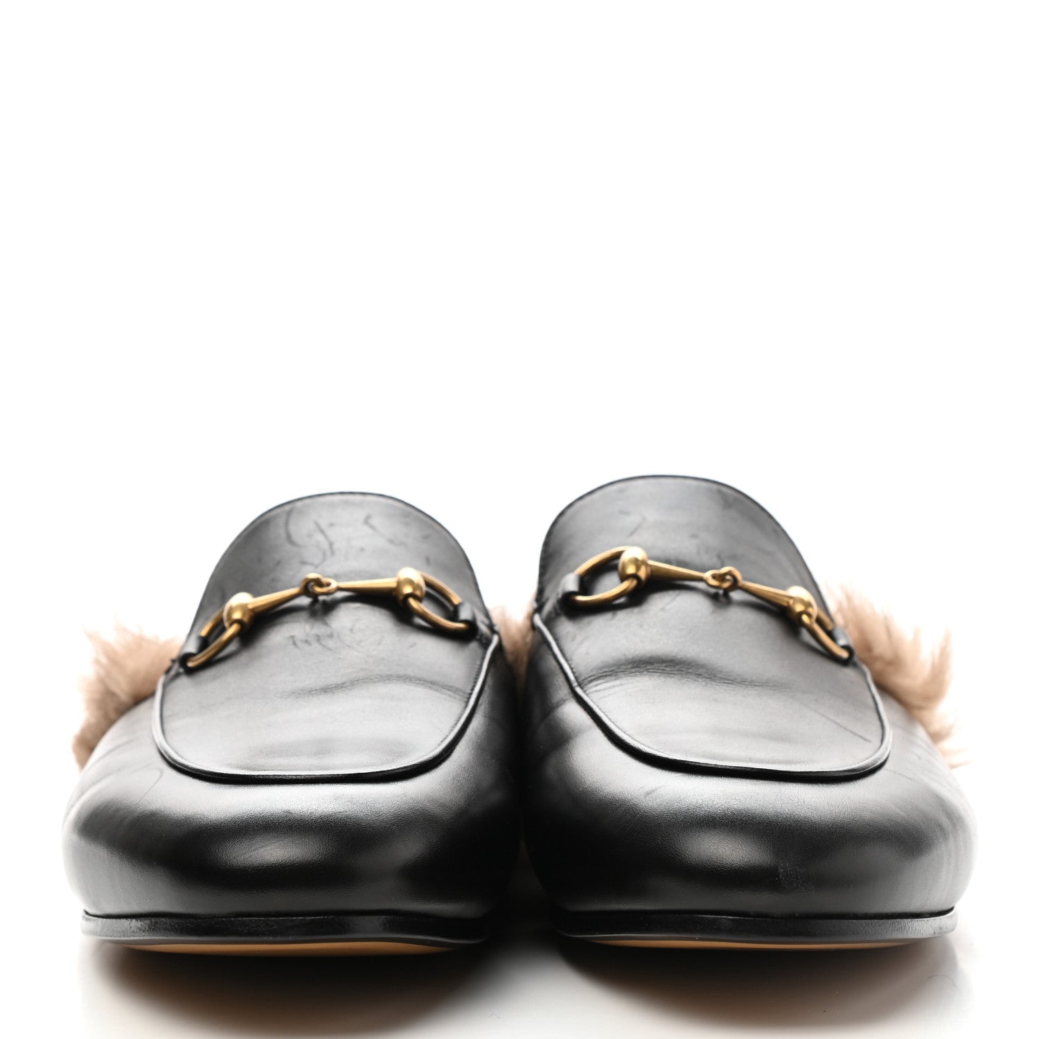 Gucci Calfskin Fur Womens Princetown Slippers 40 Black 2 of 10