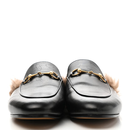 Gucci Calfskin Fur Womens Princetown Slippers 40 Black 2 of 10