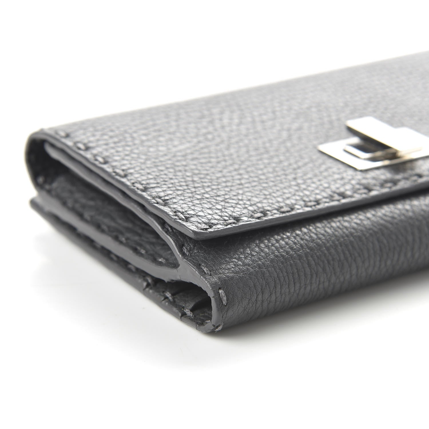 Fendi Cuoio Romano Selleria Peekaboo Continental Wallet Asfalto 14 of 22