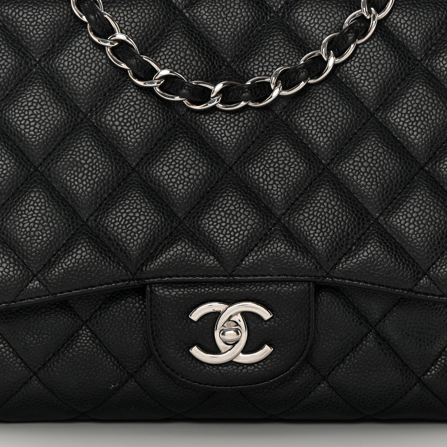 Caviar Quilted Jumbo Single Flap Black